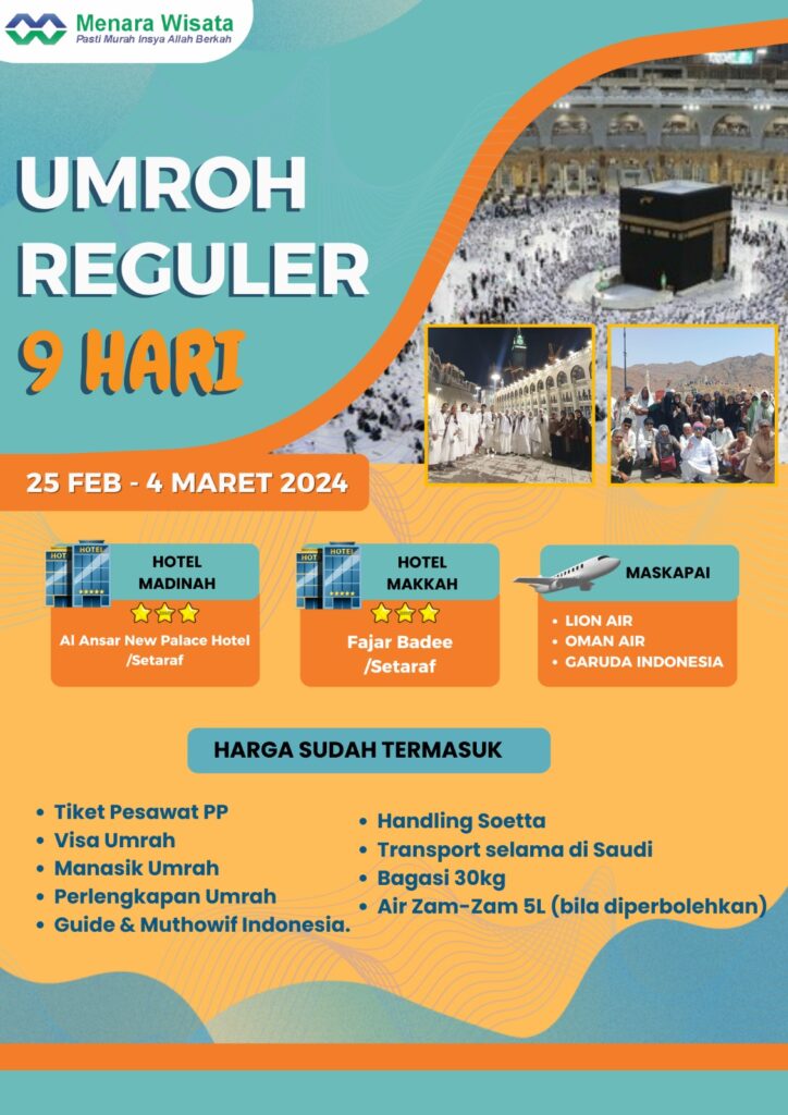 paket umroh 9 hari reguler illustration